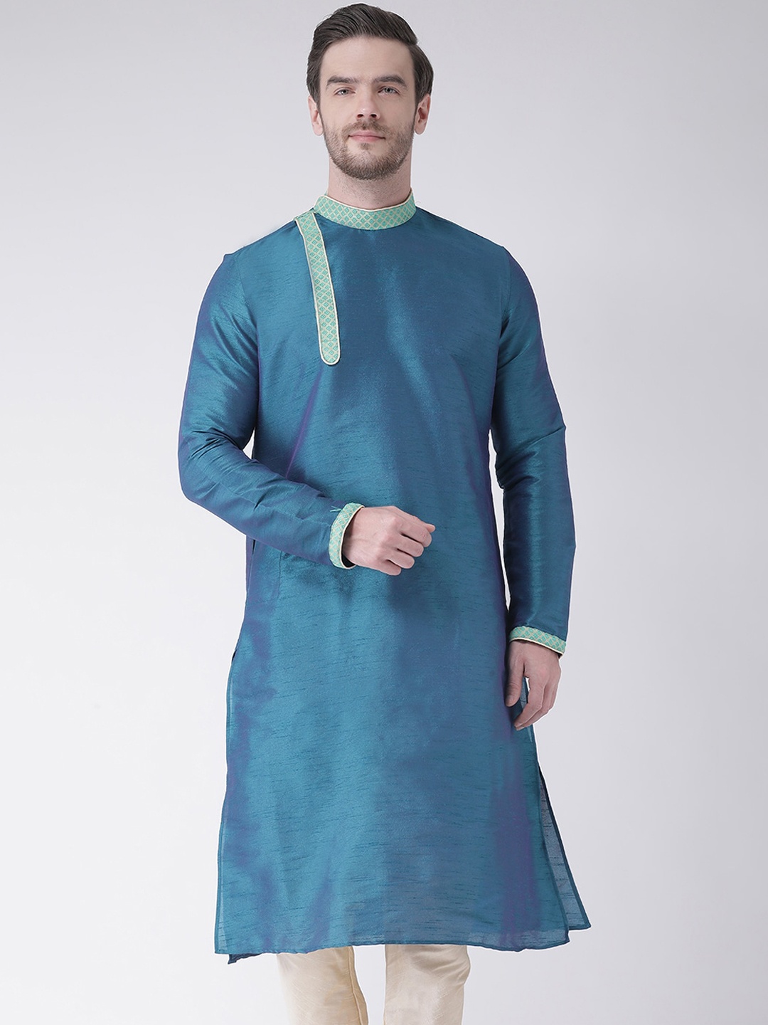 

DEYANN Men Blue Thread Work Kurta