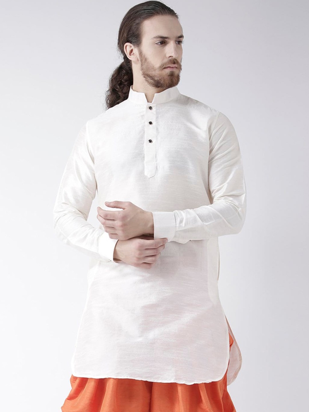

DEYANN Men Off White Solid Kurta