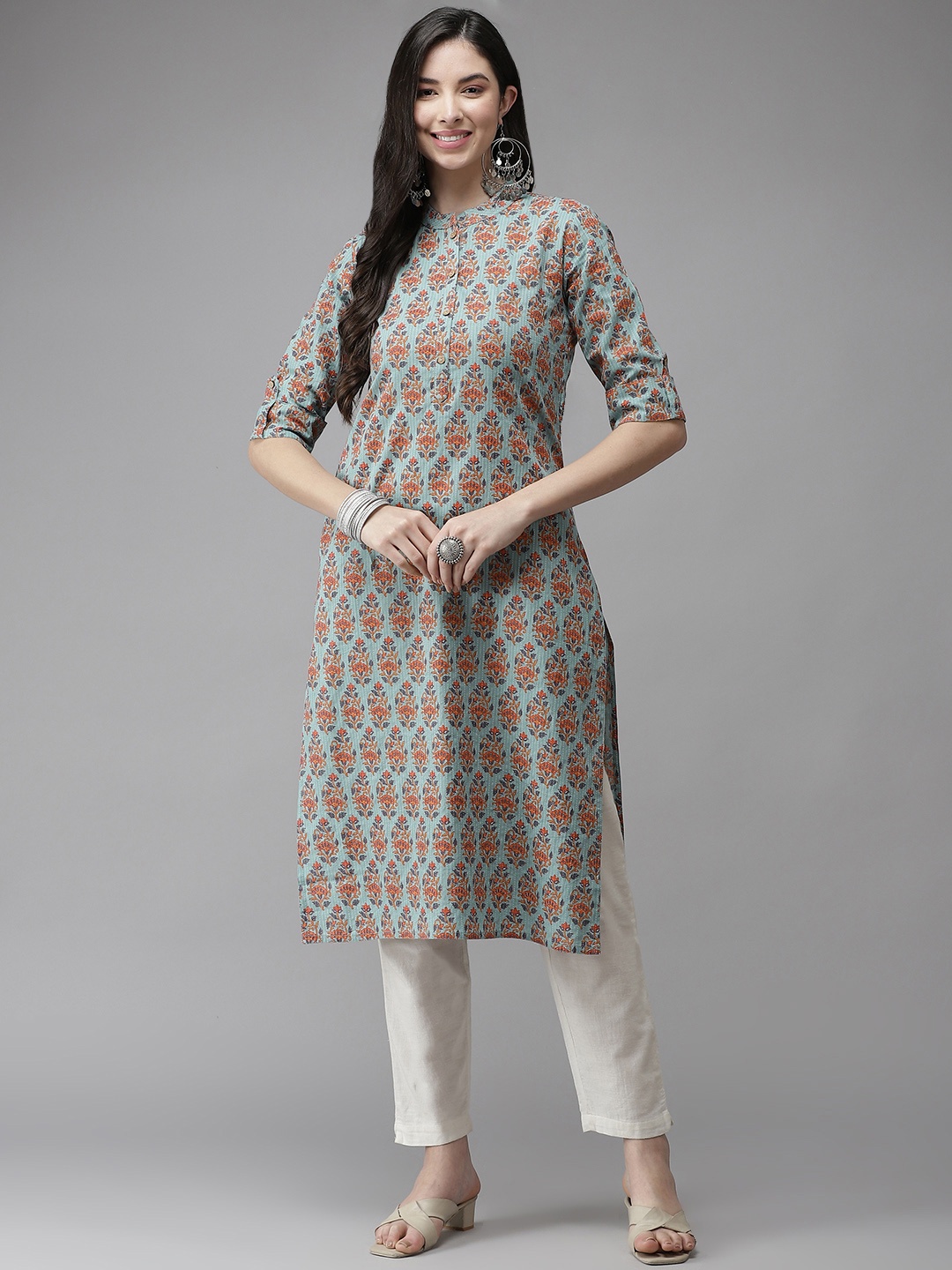 

Cayman Women Green Ethnic Motifs Printed Kurta
