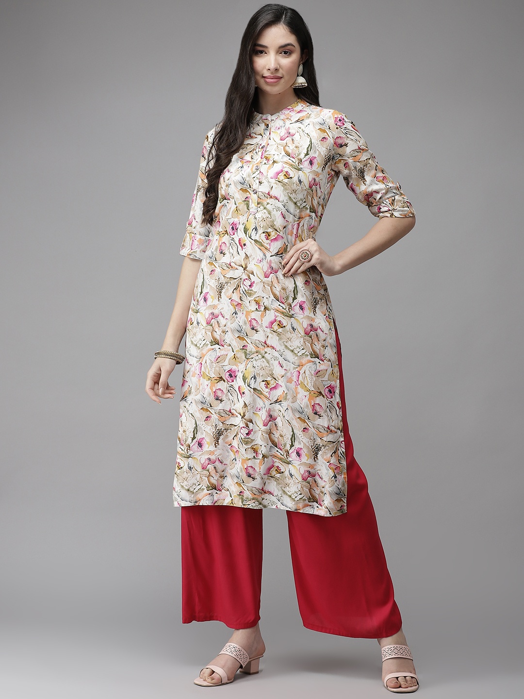 

Cayman Women Off White Printed Kurta