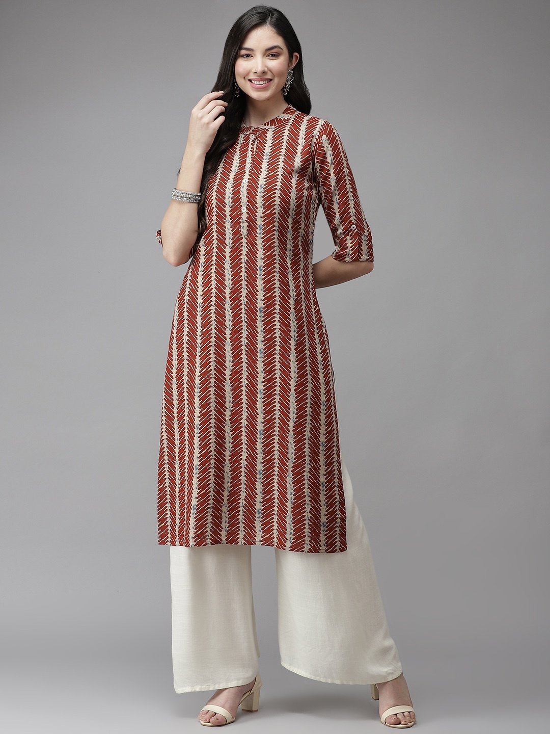 

Cayman Women Maroon Printed Kurta