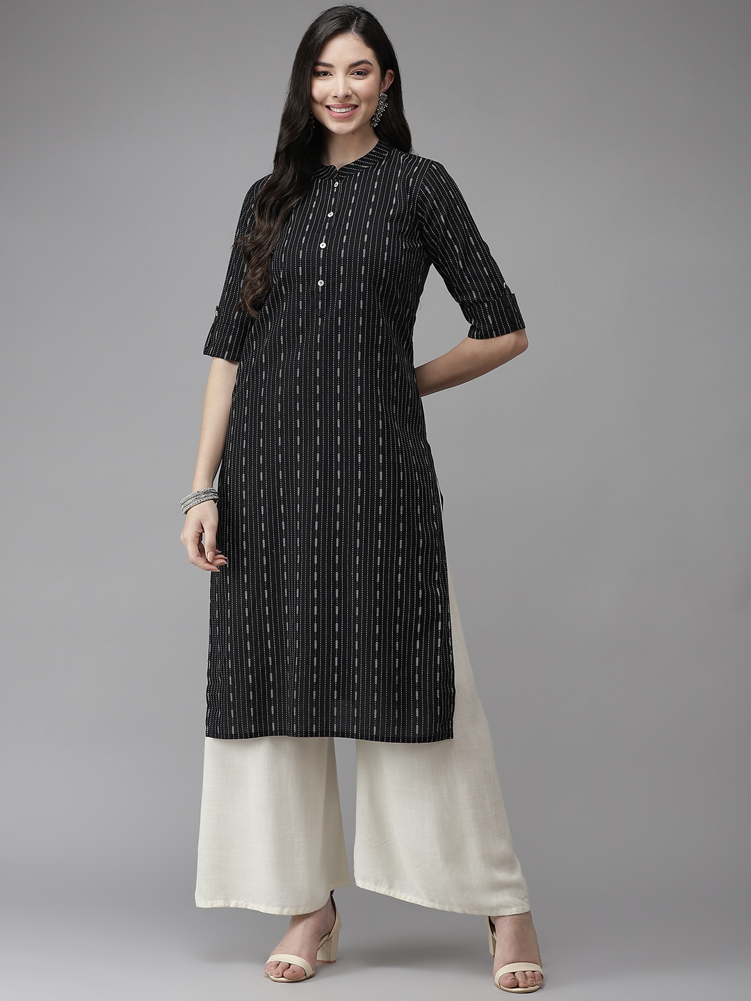 

Cayman Women Black Printed Kurta