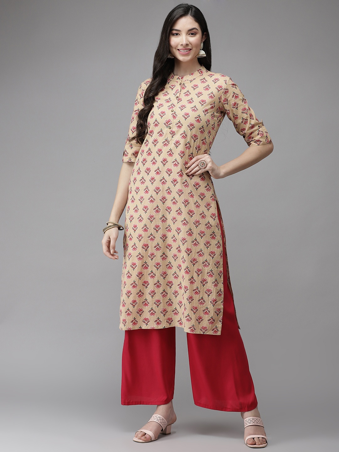 

Cayman Women Beige Ethnic Motifs Printed Kurta