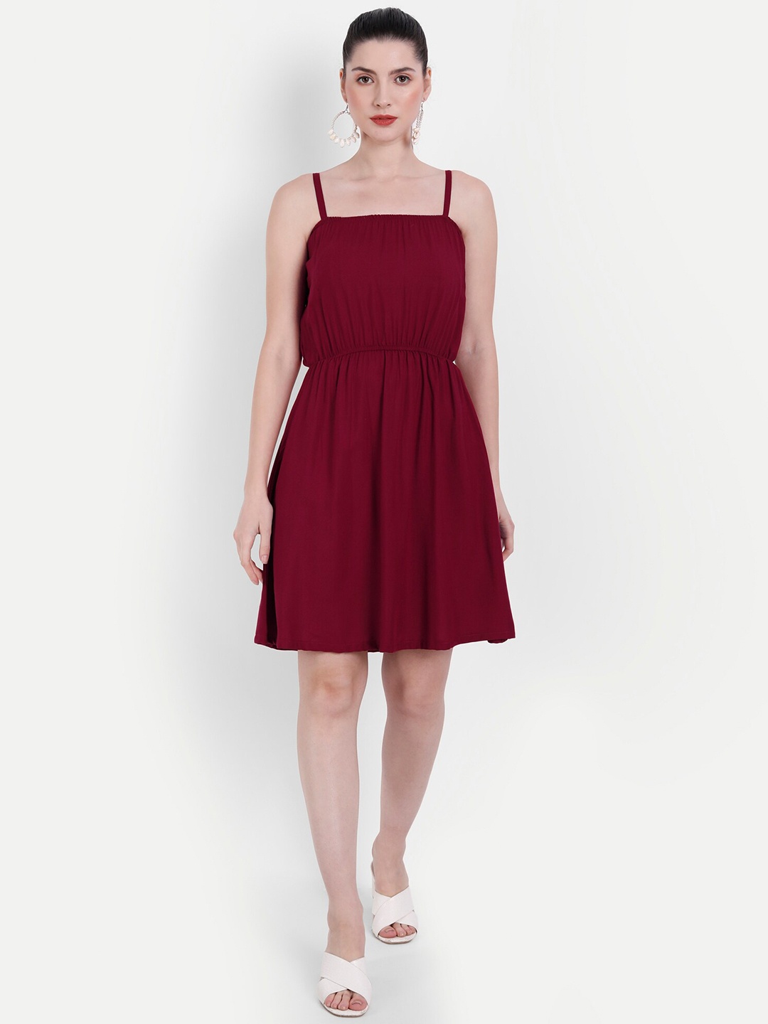 

Globon Impex Maroon Solid Dress