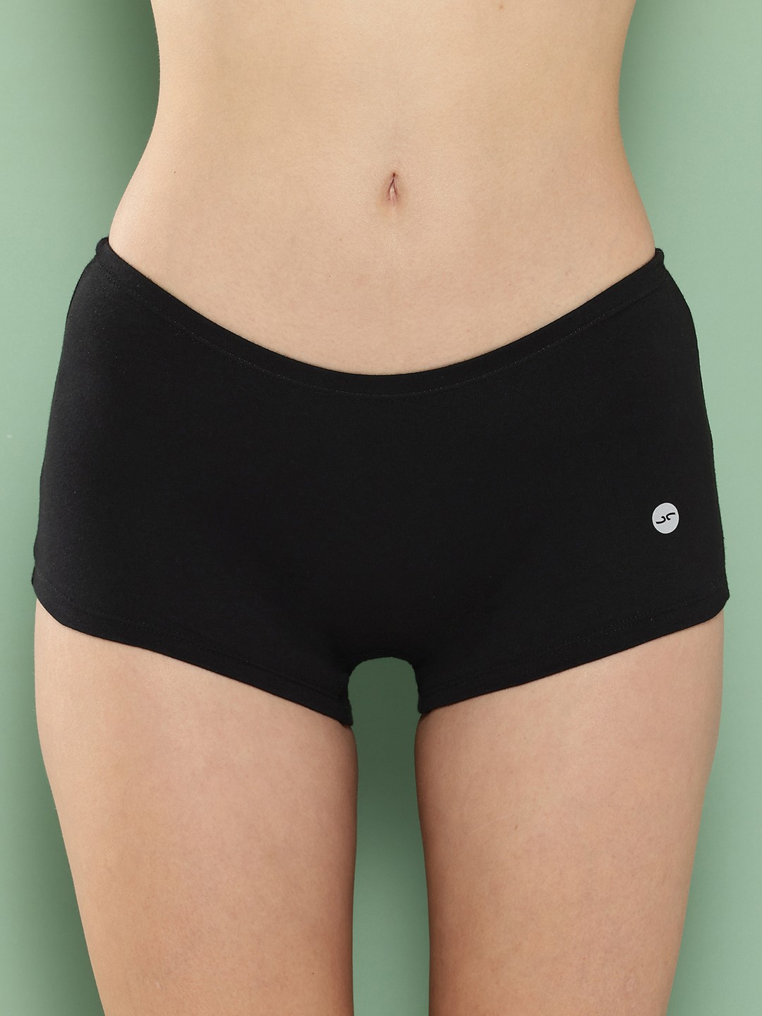 

Leading Lady Pack of 3 Women Black Solid Cotton Boyshort Briefs