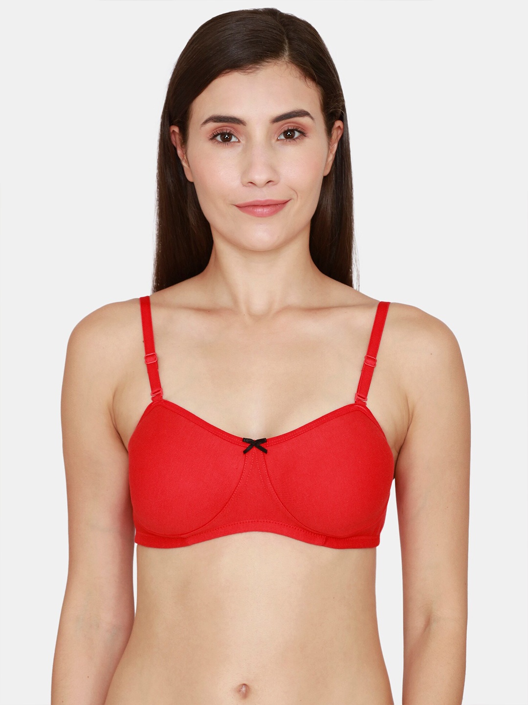 

Coucou by Zivame Red Solid Wirefree Non-Padded Cotton Blend T-Shirt Bra