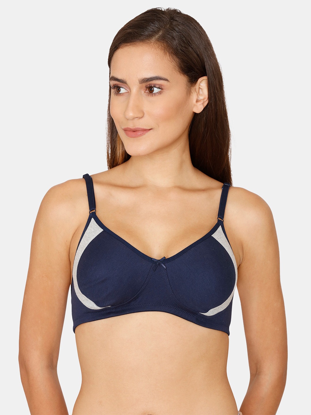 

Coucou by Zivame Blue & Grey Non Padded & Non Wired Colourblocked Bra