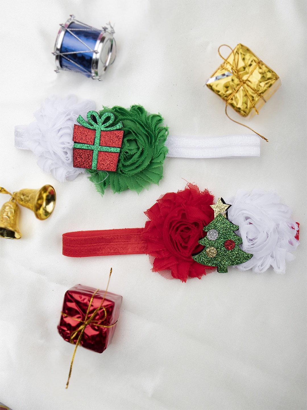 

Arendelle Christmas Pack of 2 Fabric Stretch Tree and Gift Hairband, Red