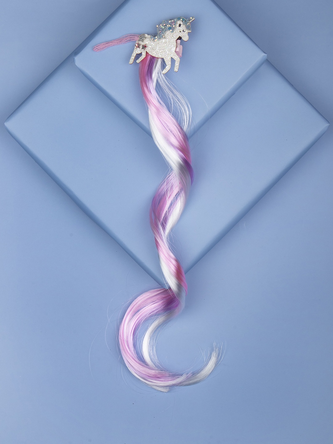 

Arendelle Girls Pink Embellished Unicorn Brooch with Faux Extensions Tic Tac Hair Clip