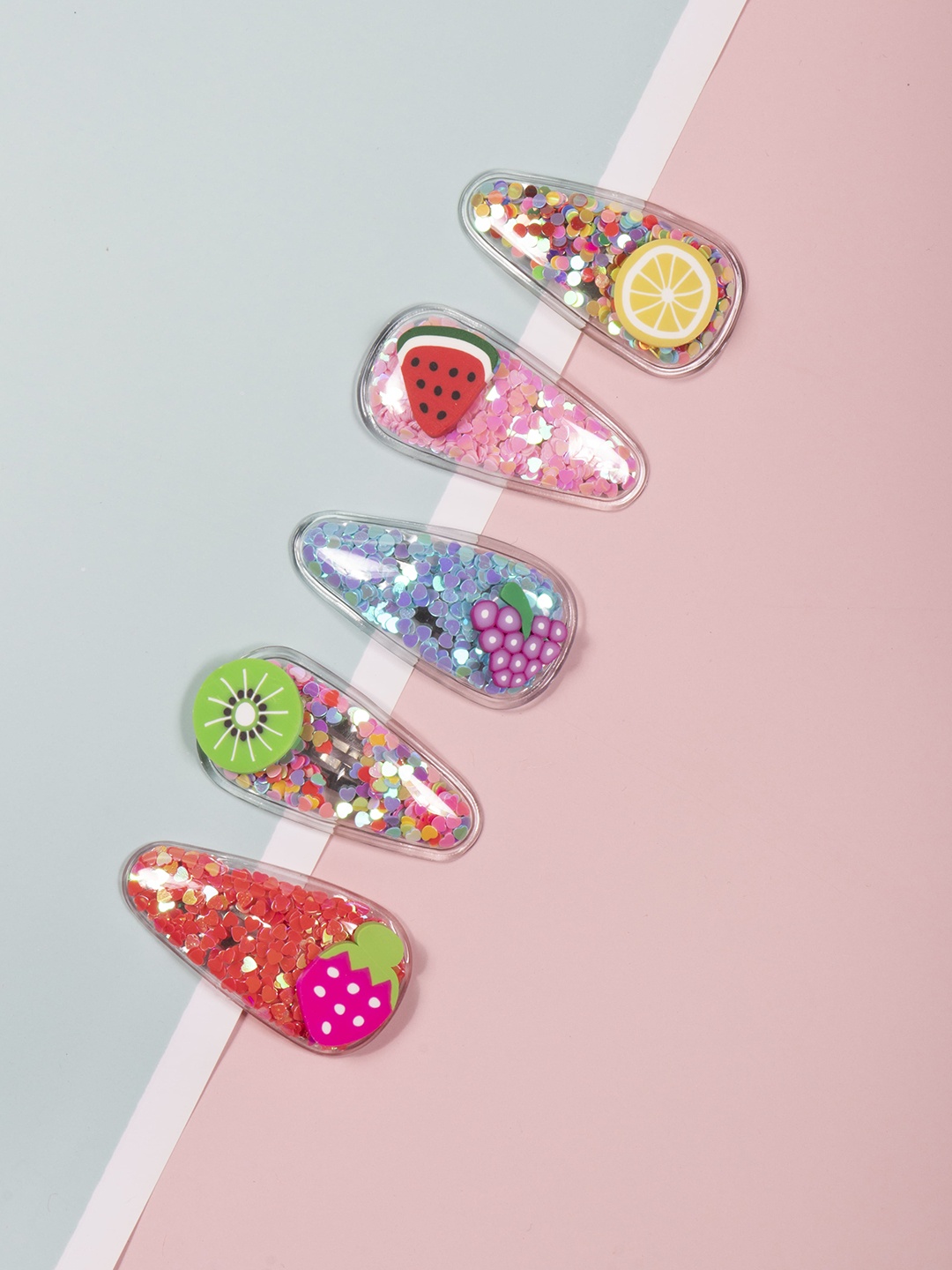 

Arendelle Girls Multicoloured Set of 5 Tic Tac Hair Clip, Multi