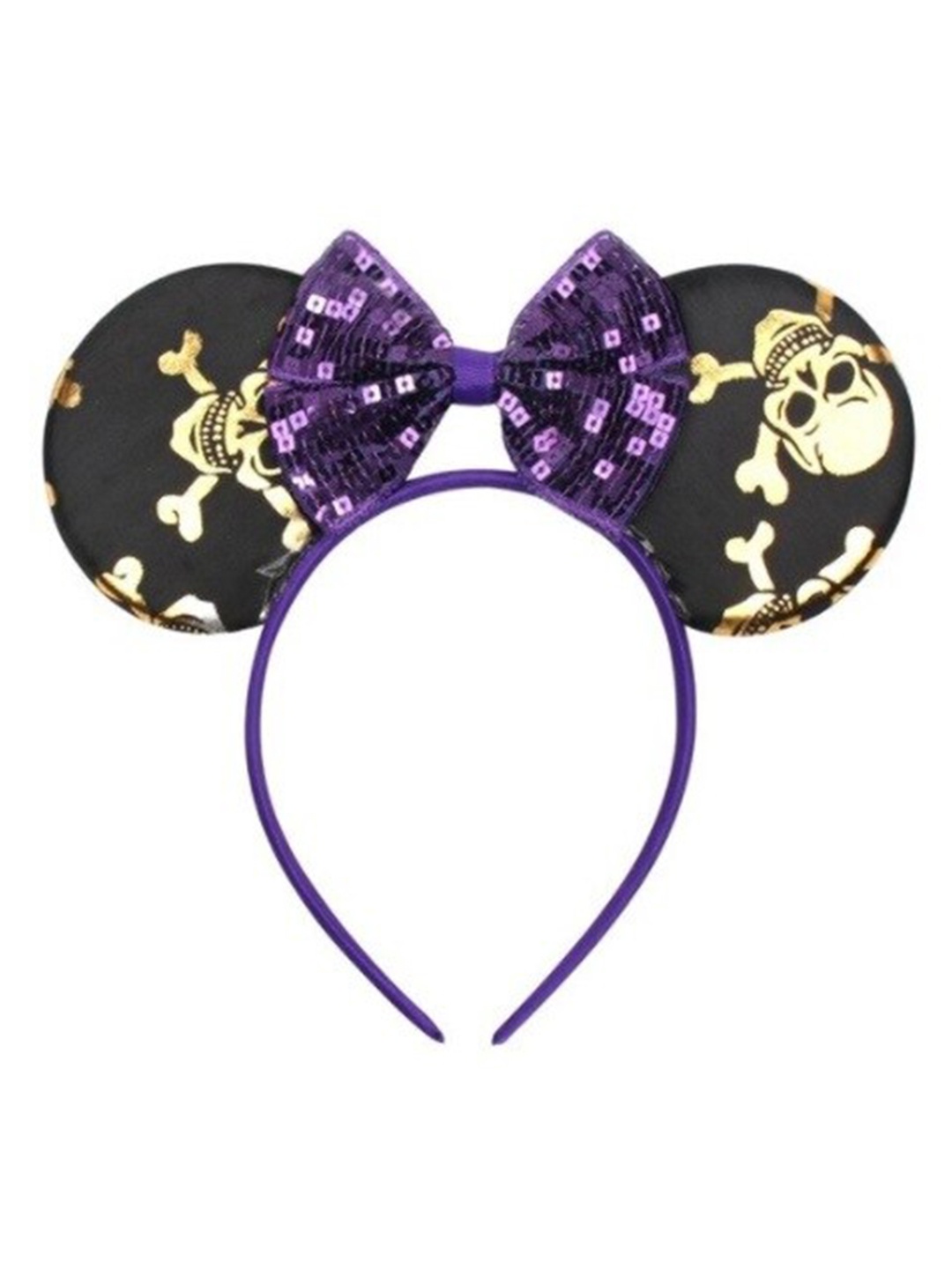

Arendelle Halloween Purple Hairband with DANGER SKULL Bow