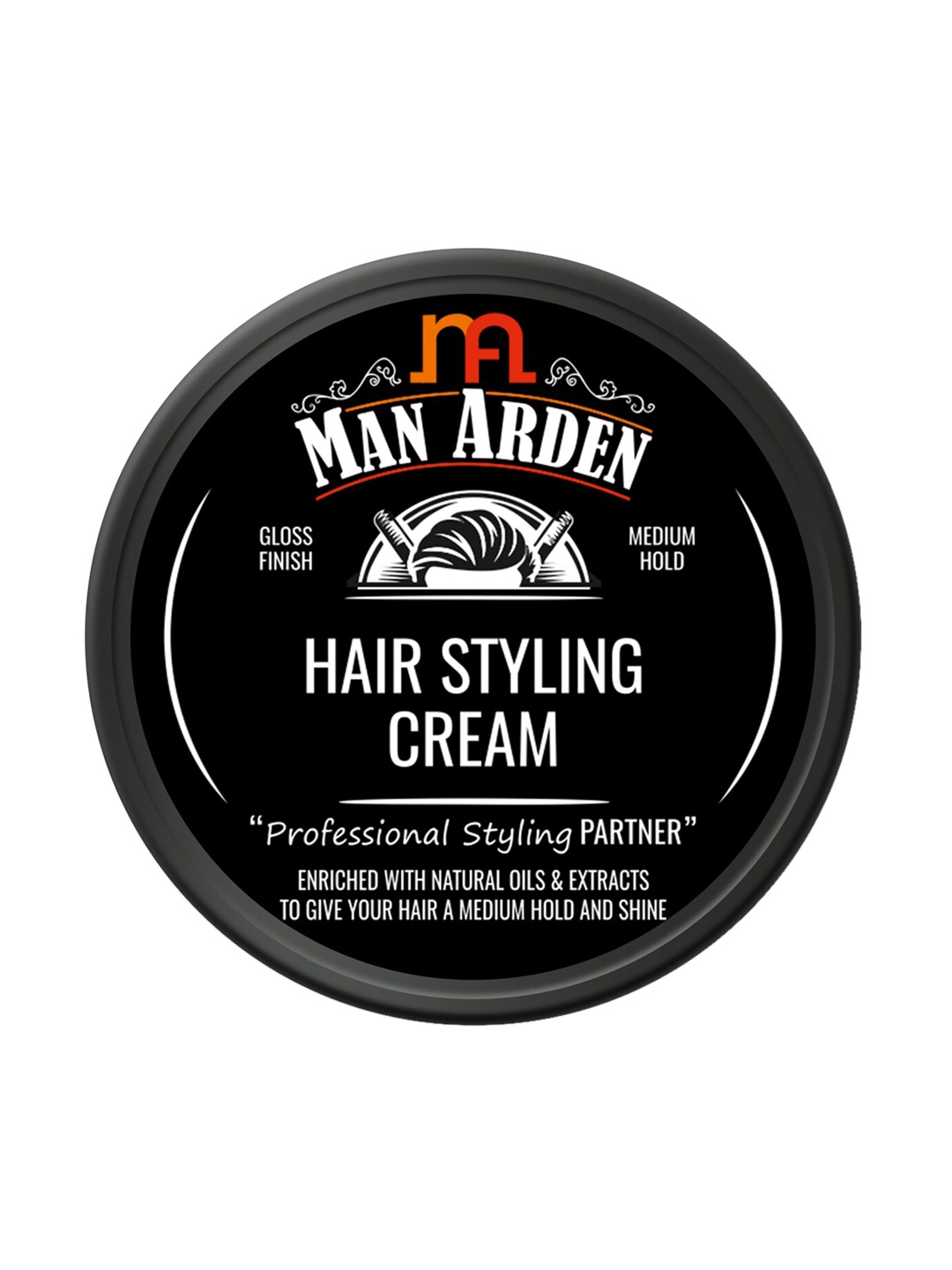 

Man Arden Professional Styling Partner Hair Styling Cream with Aloe Vera 50 g, Black