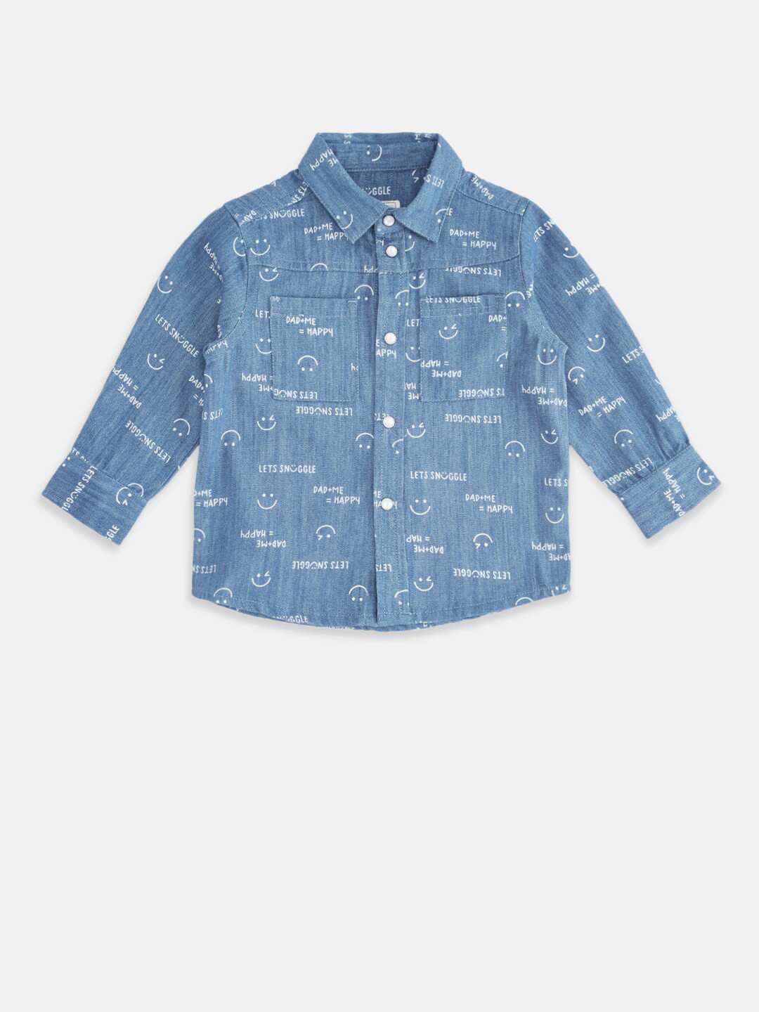 

Pantaloons Baby Boys Blue Printed Pure Cotton Casual Shirt