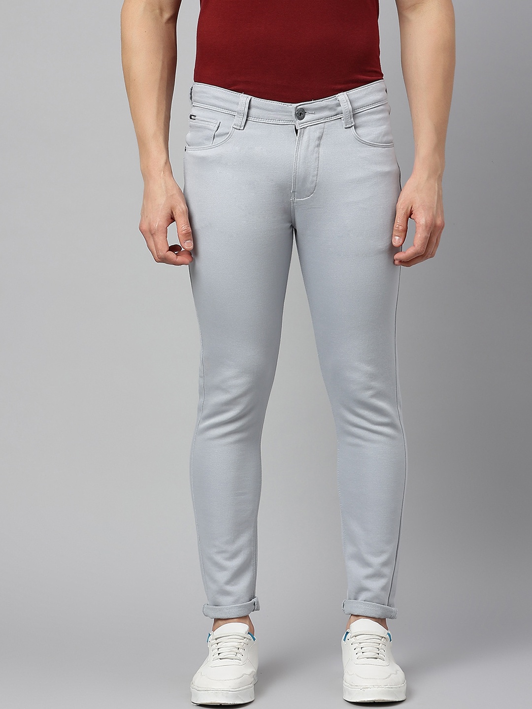 

Code 61 Men Silver-Toned Skinny Fit Low-Rise Stretchable Jeans