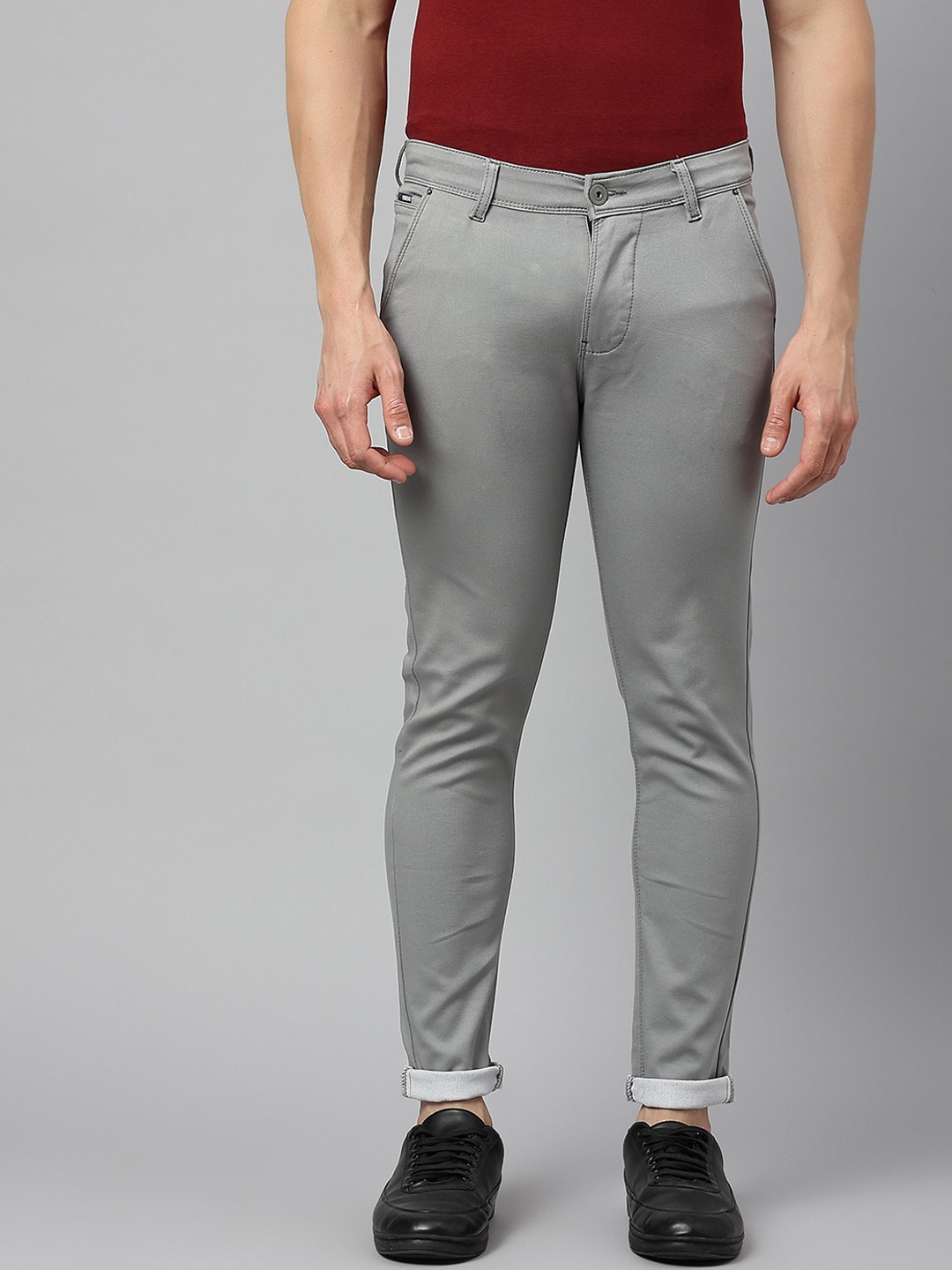

Code 61 Men Grey Skinny Fit Low-Rise Stretchable Jeans
