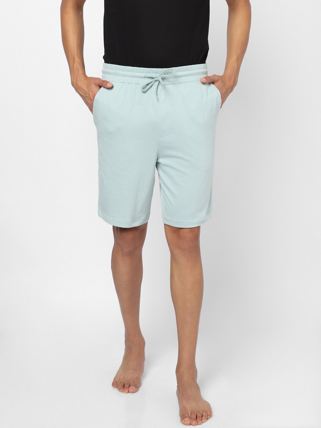 

Ajile by Pantaloons Men Sea Green Cotton Lounge Shorts