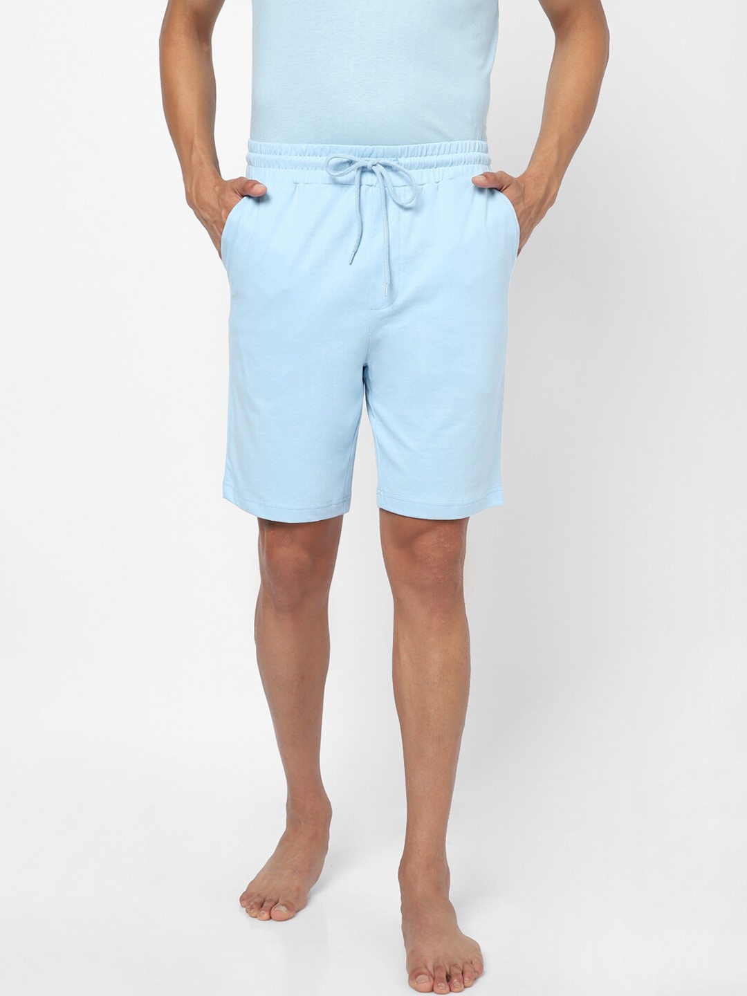 

Ajile by Pantaloons Men Blue Cotton Mid-Rise Lounge Shorts