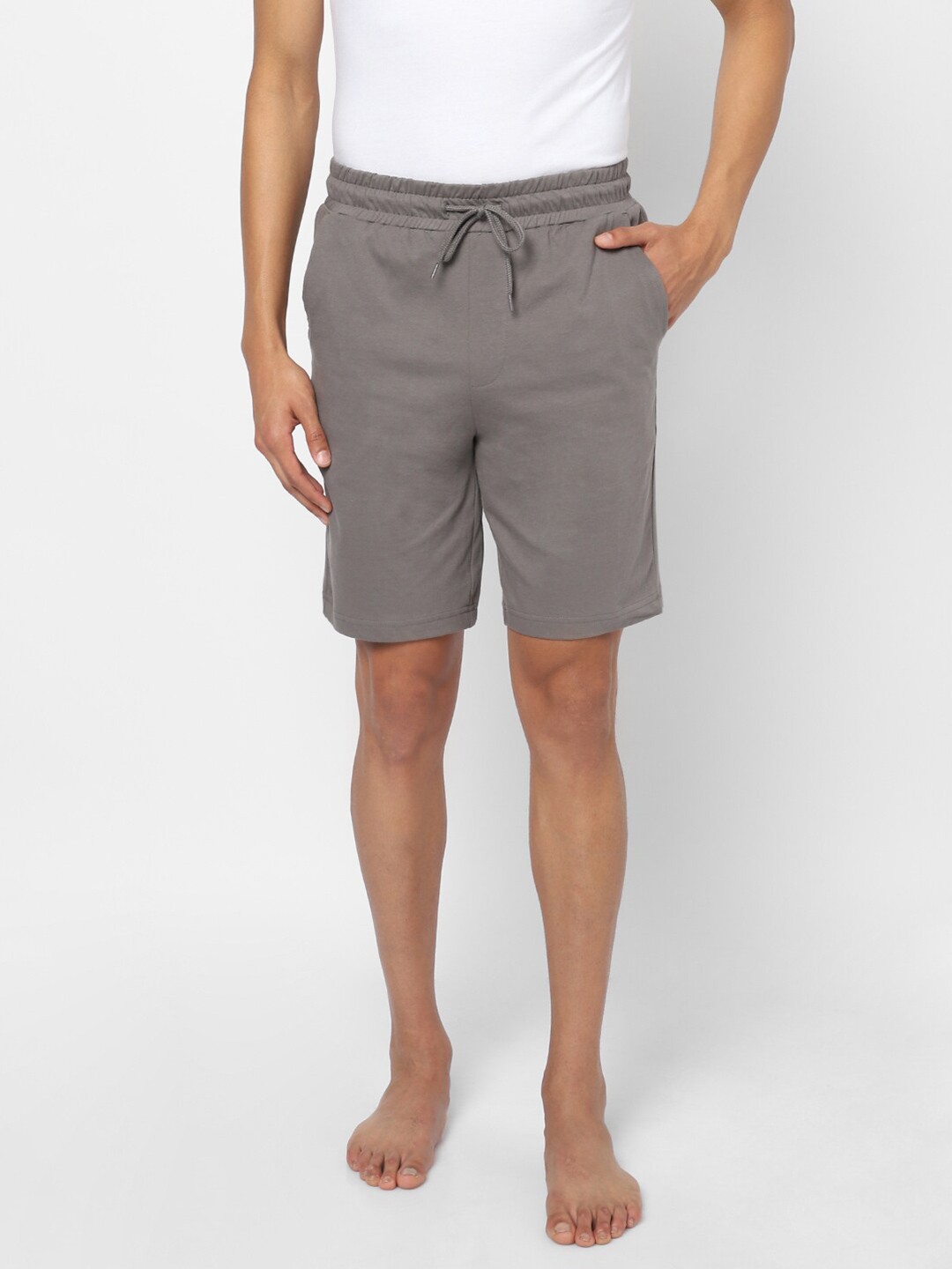 

Ajile by Pantaloons Men Grey Cotton Lounge Shorts