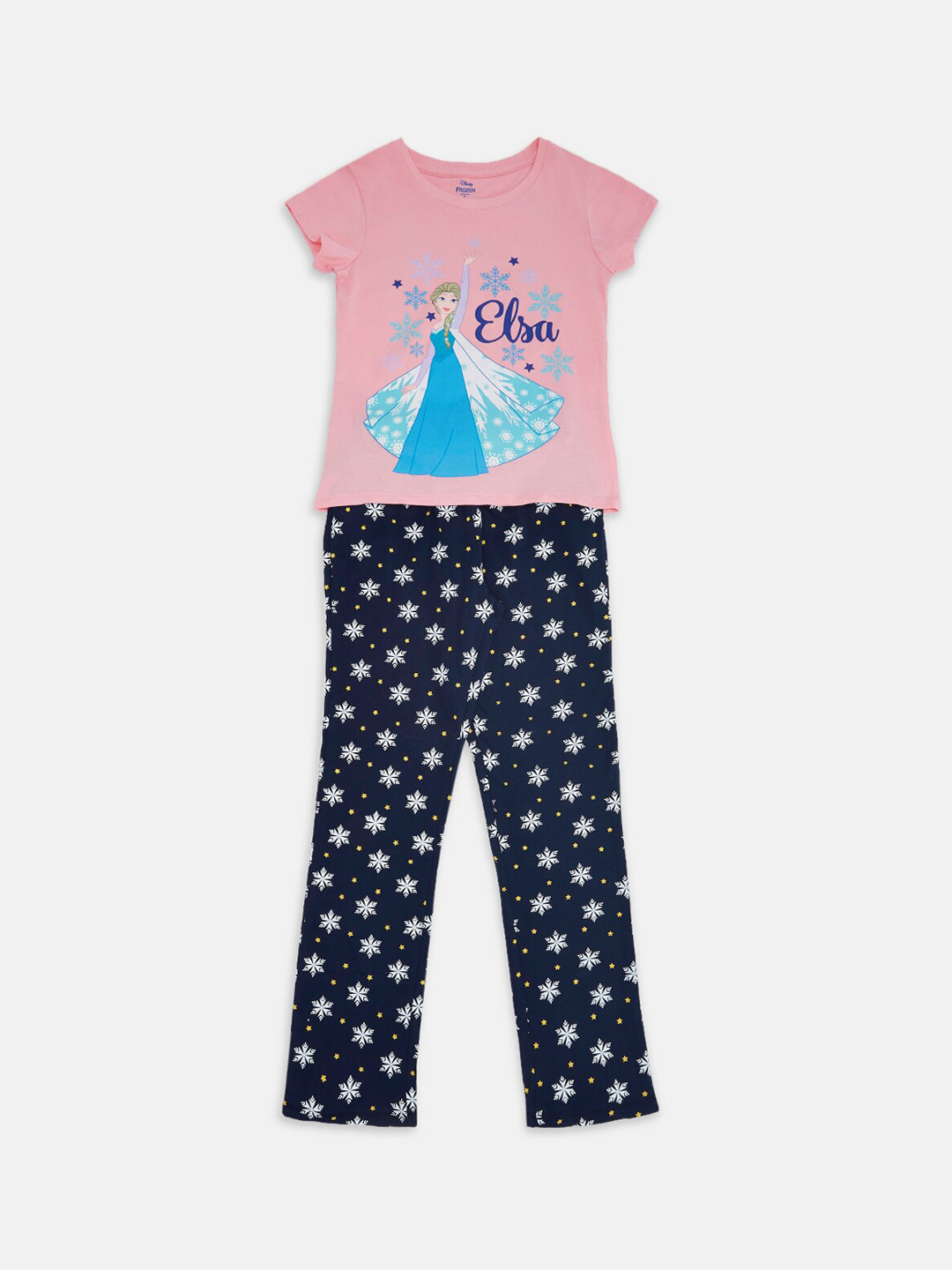 

Pantaloons Junior Girls Navy Blue & Pink Printed Night suit
