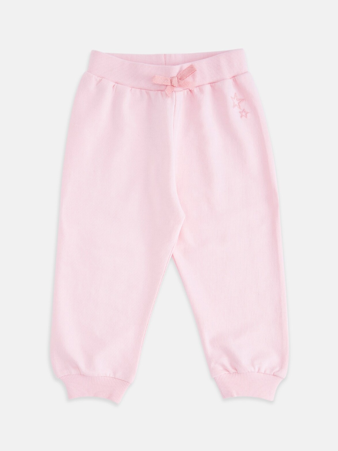 

Pantaloons Baby Girls Pink Solid Pure Cotton Joggers
