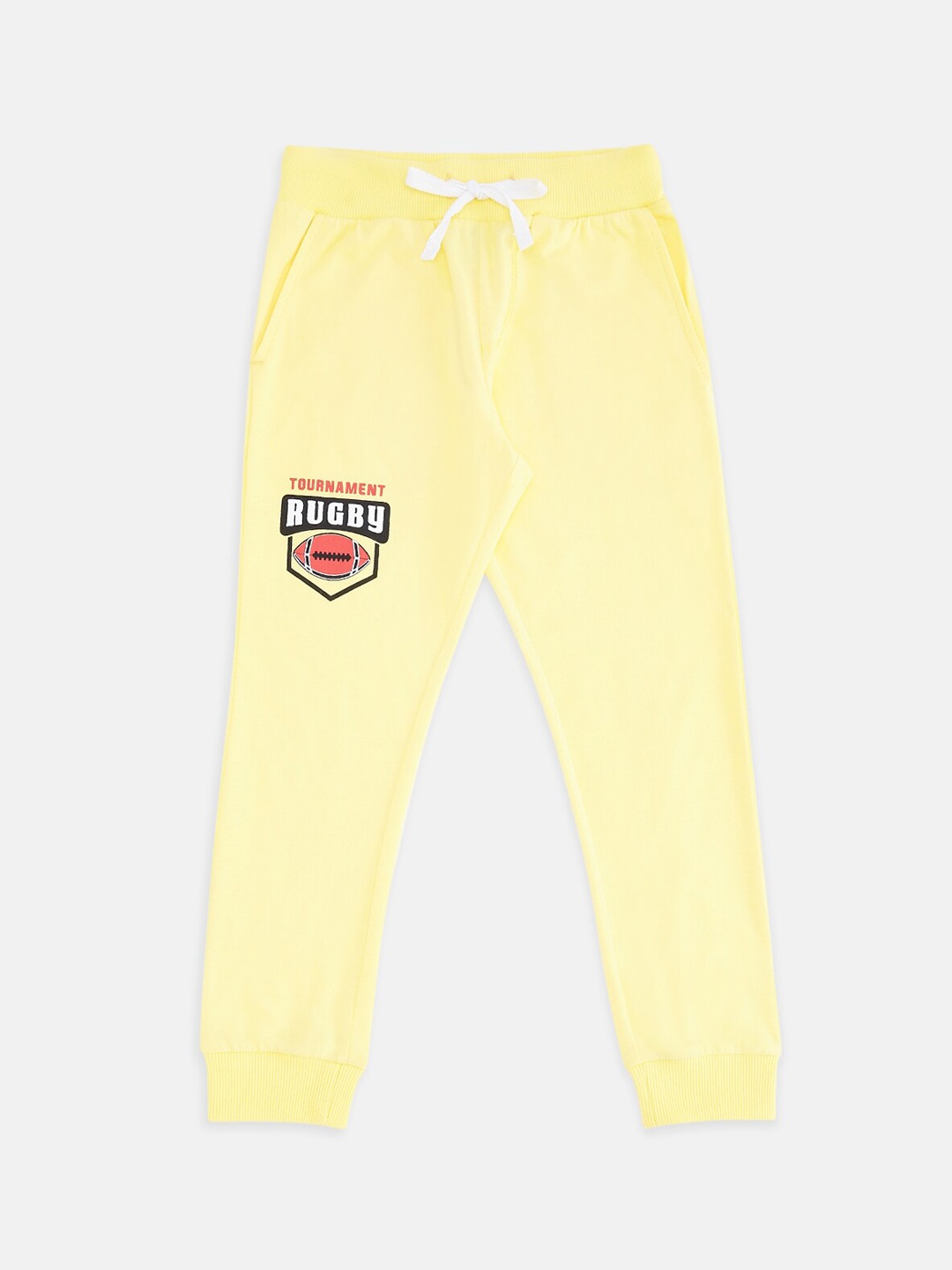 

Pantaloons Junior Boys Yellow Solid Pure Cotton Joggers