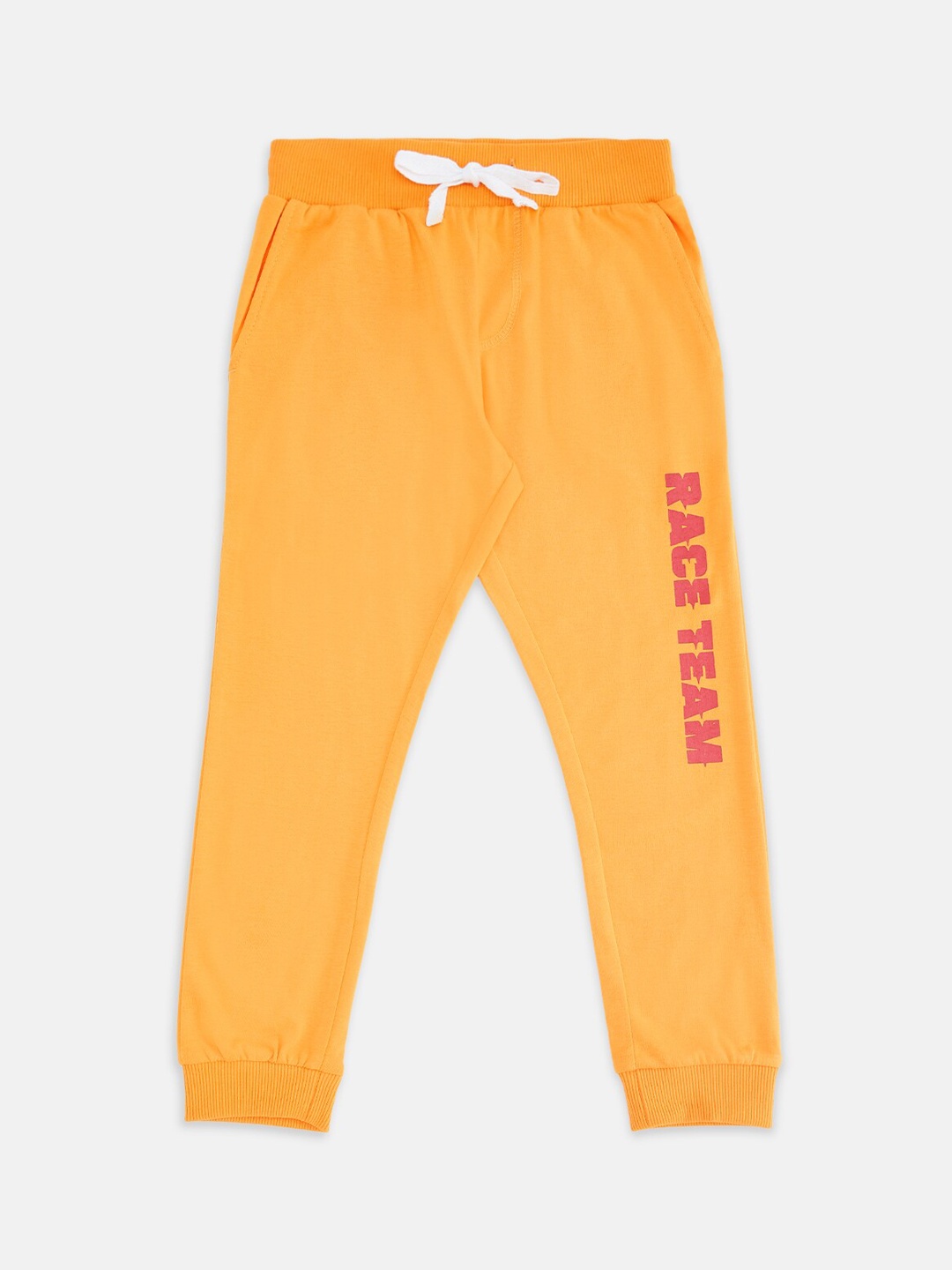 

Pantaloons Junior Boys Orange Regular Fit Printed Cotton Joggers