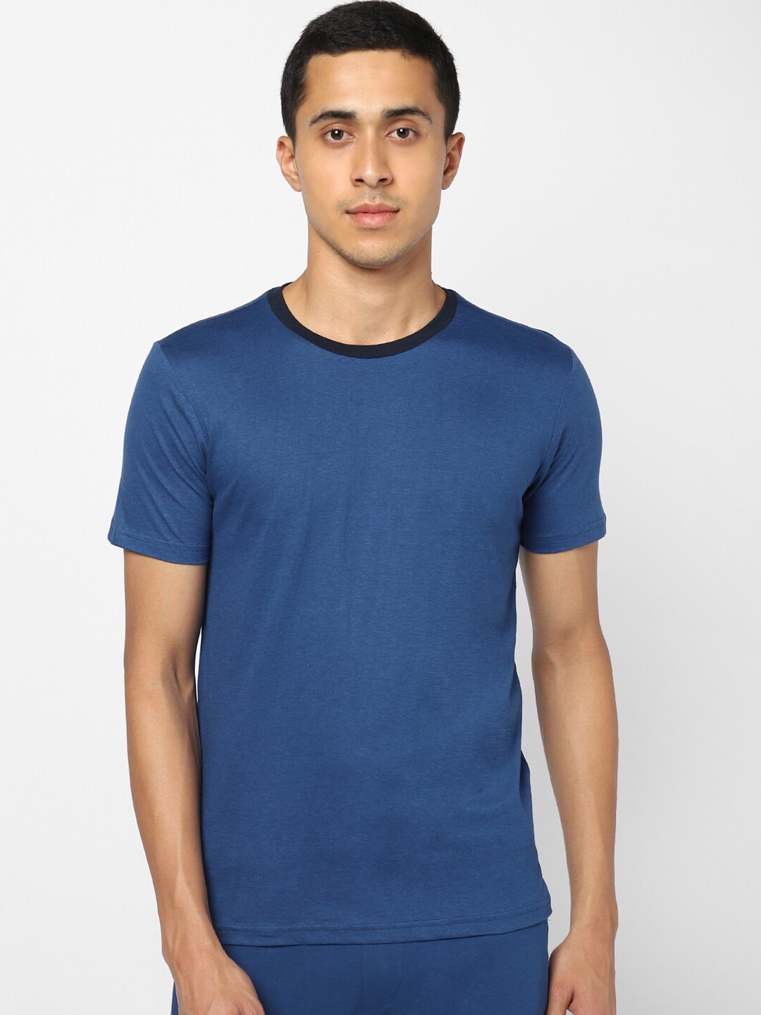 

Ajile by Pantaloons Men Navy Blue Pure Cotton Lounge T Shirt