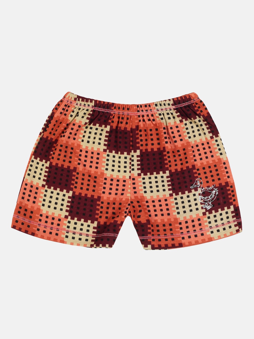 

UrGear Girls Burgundy Printed Cotton Yoga Shorts