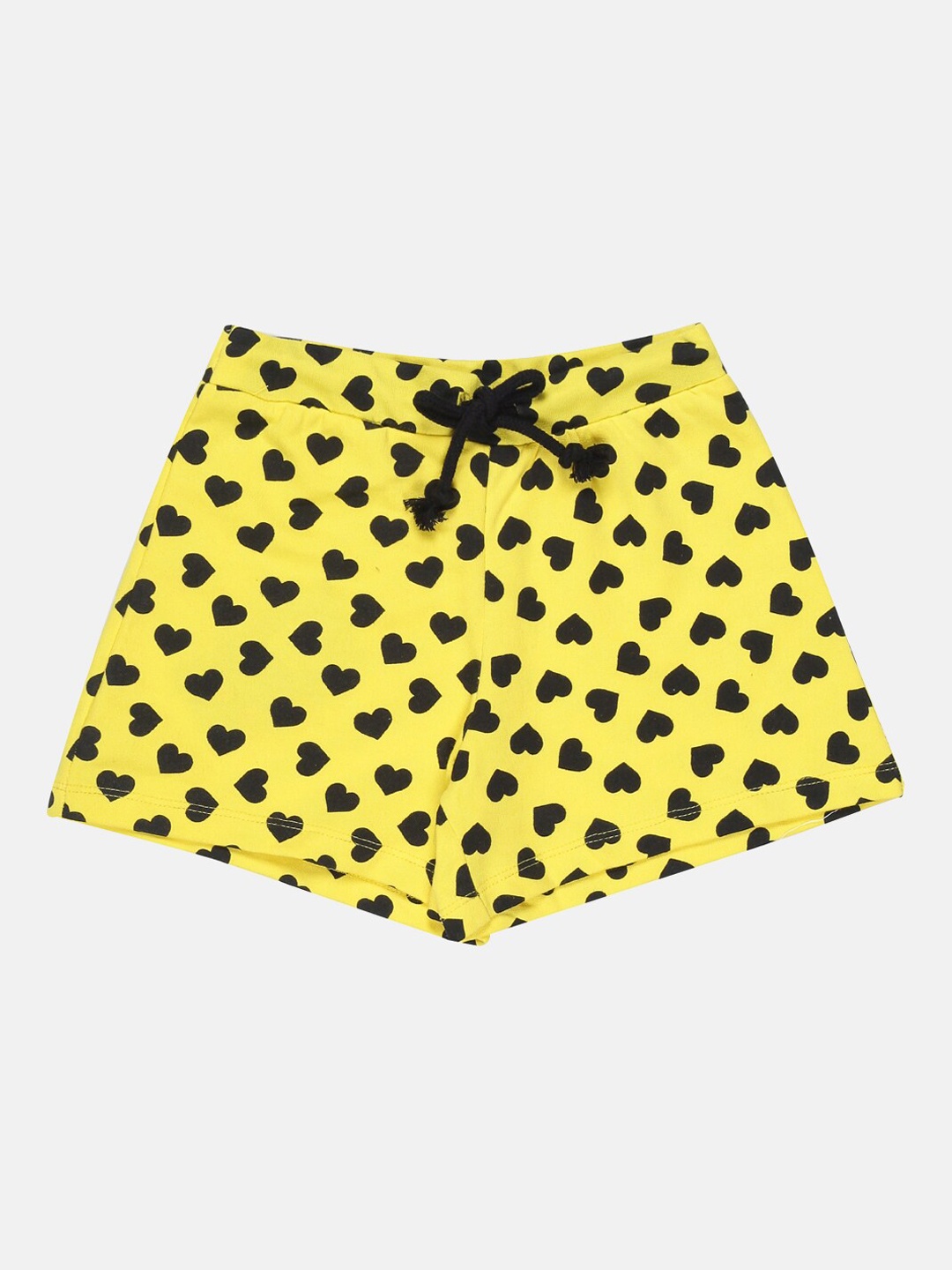 

UrGear Girls Yellow Printed Cotton Cycling Shorts