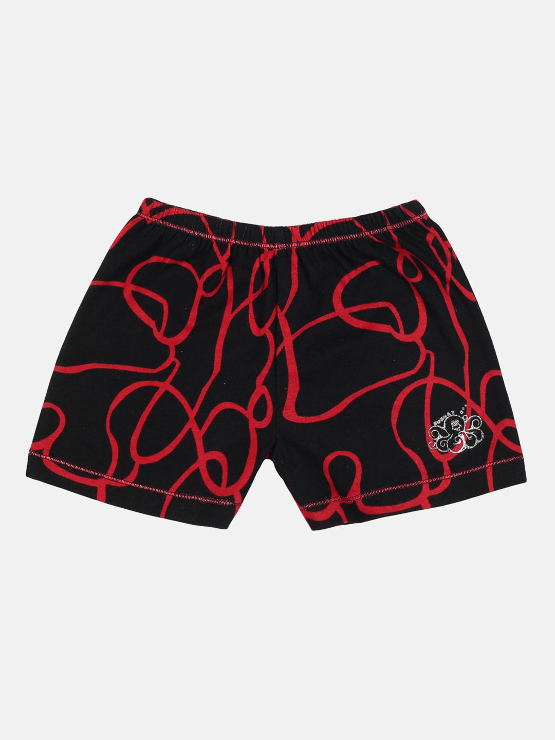 

UrGear Girls Red Printed Cotton Yoga Shorts
