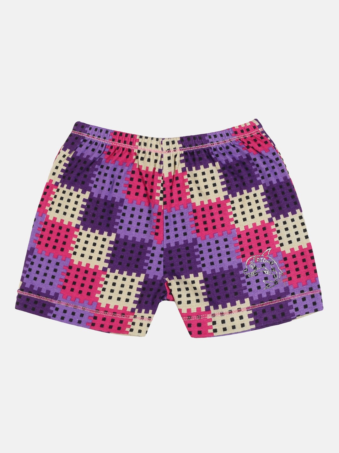 

UrGear Girls Purple Printed Cotton Yoga Shorts