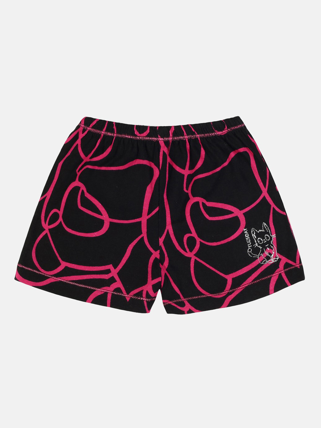 

UrGear Girls Red Printed Cotton Yoga Shorts
