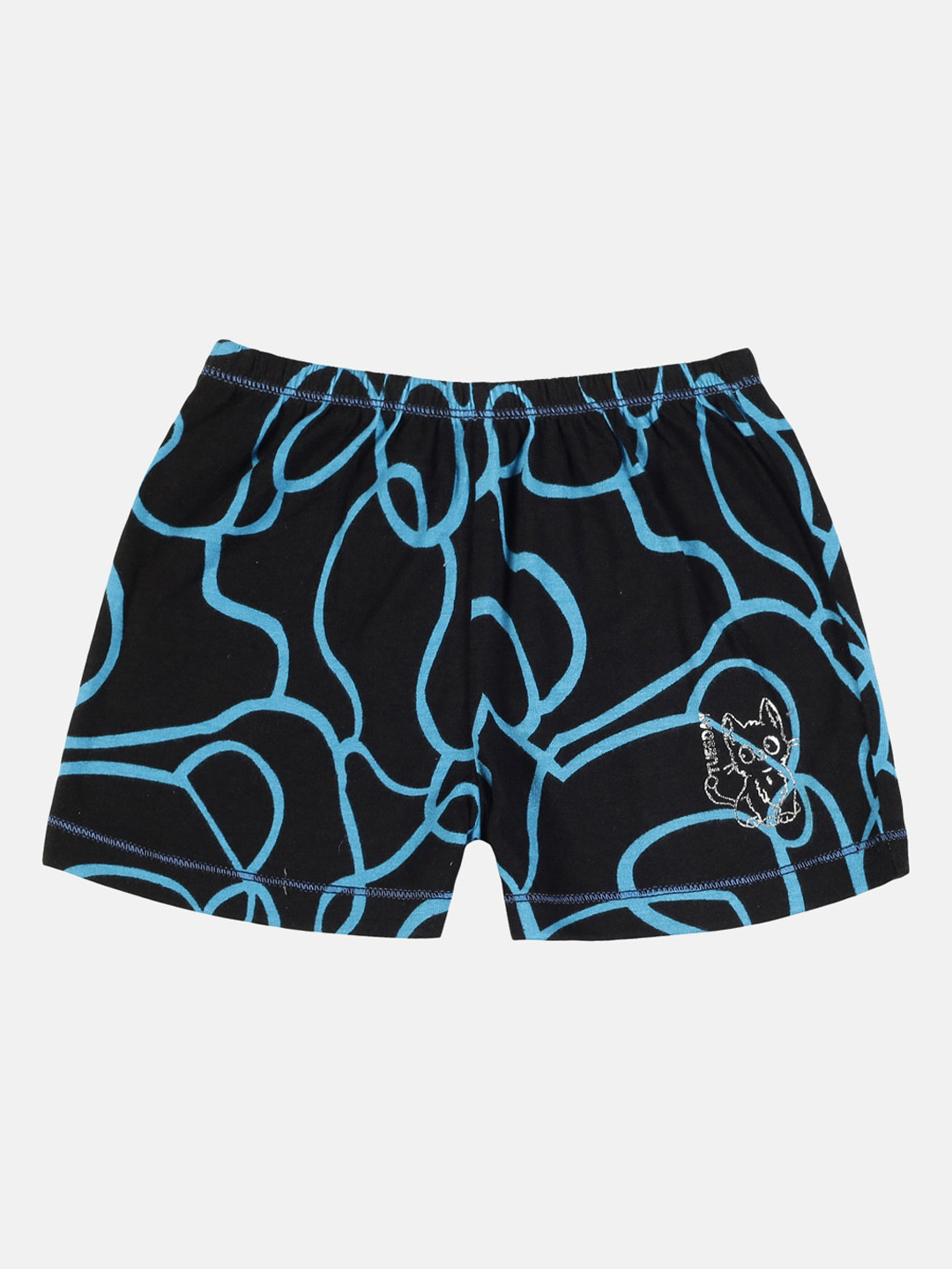 

UrGear Girls Blue Printed Cotton Yoga Shorts