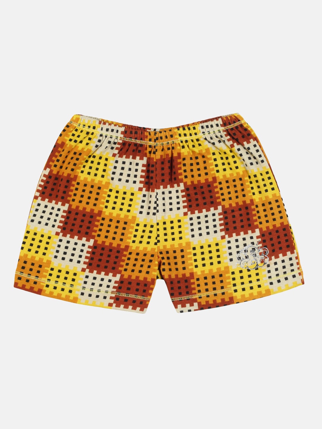 

UrGear Girls Yellow Printed Cotton Yoga Shorts