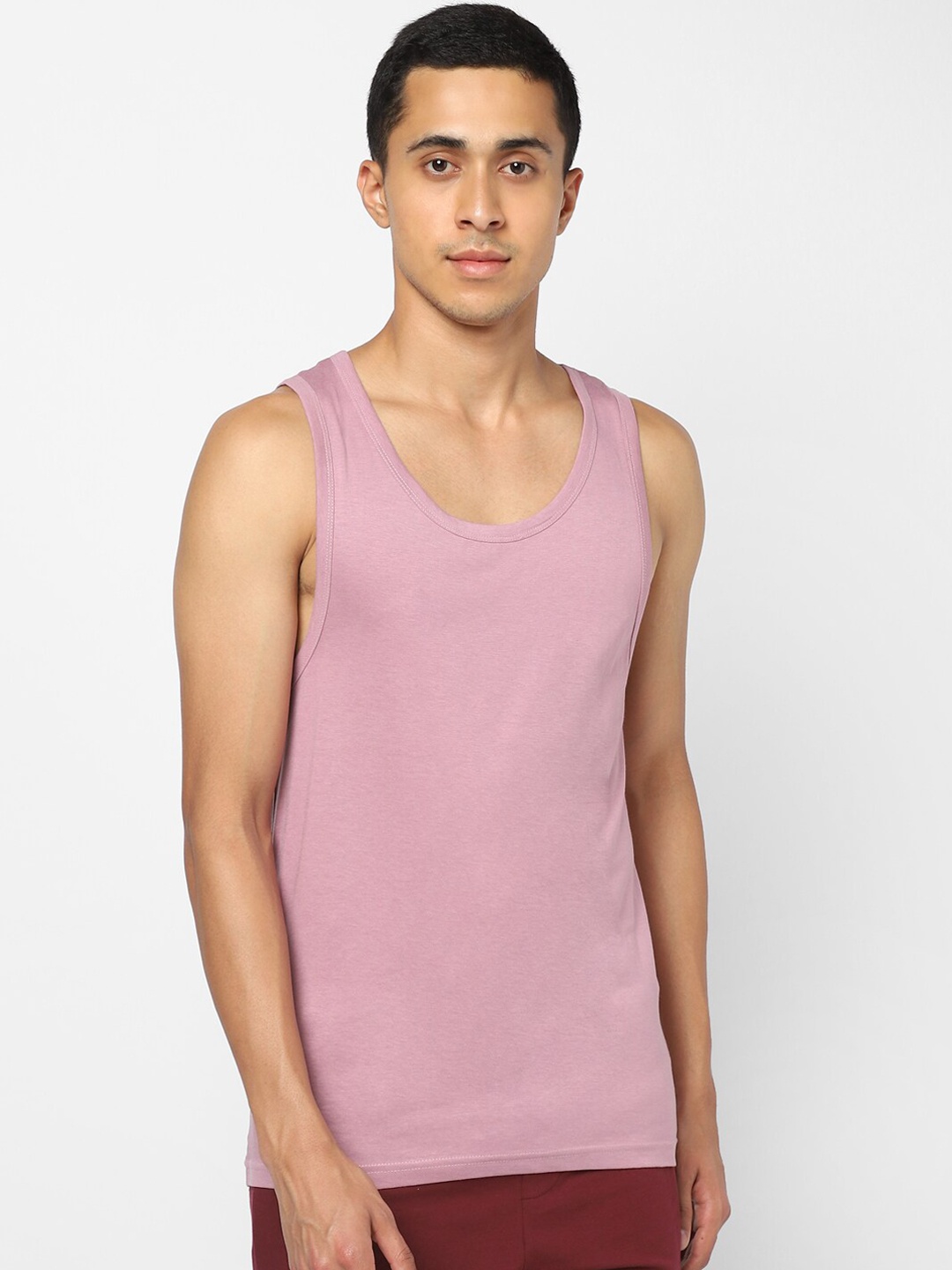 

Ajile by Pantaloons Men Pink Solid Tank Innerwear Vests