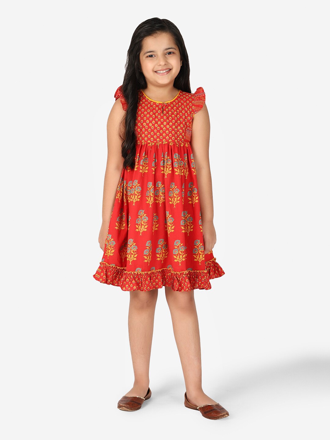 

Fabindia Red Floral Dress
