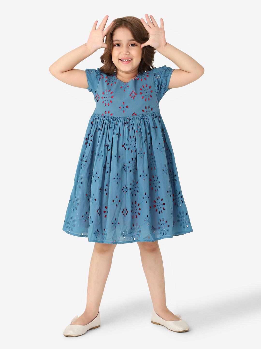 

Fabindia Blue Floral Dress