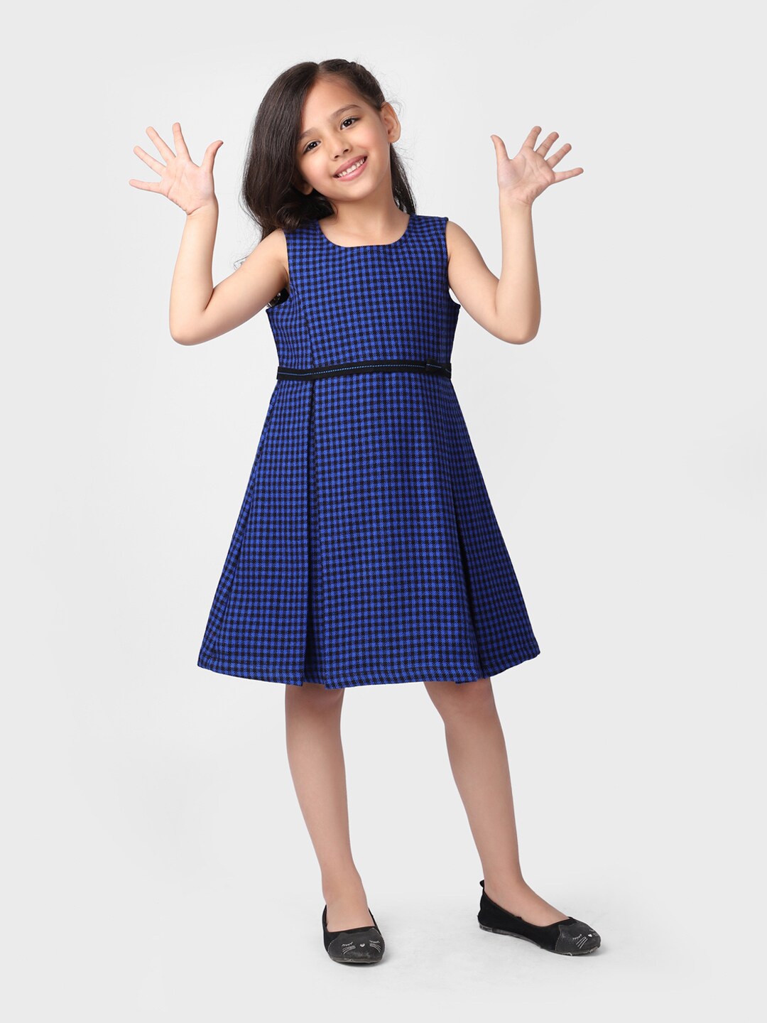 

Fabindia Blue Checked Dress