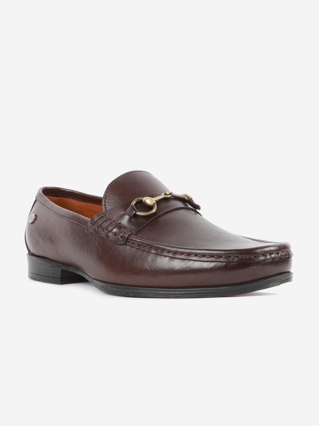 

Carlton London Men Brown Leather Horsebit Loafers