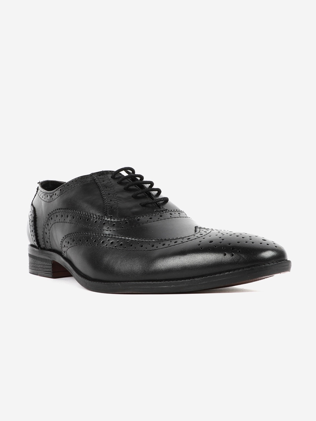 

Carlton London Men Black Leather Brogues