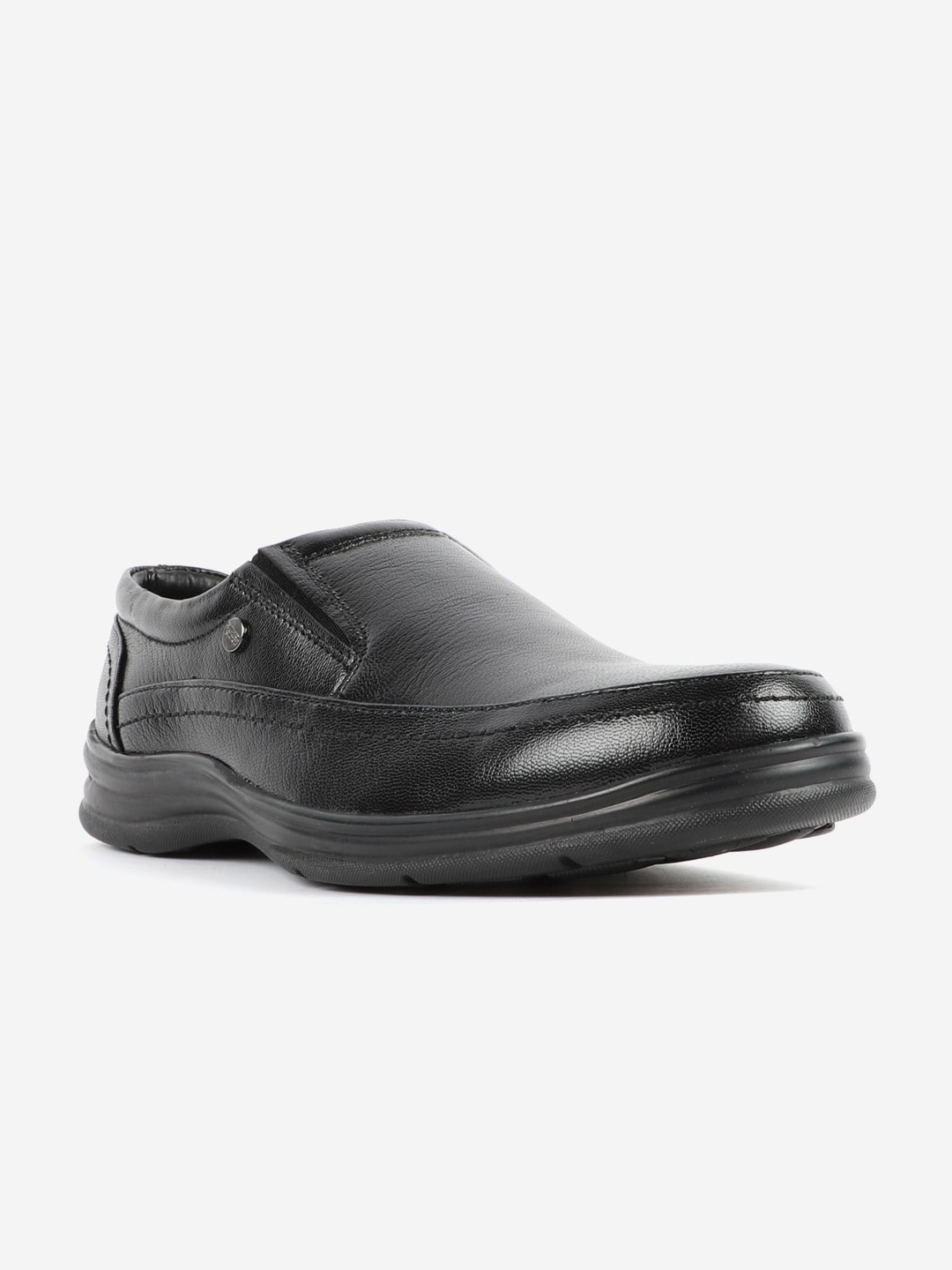

Carlton London Men Black Leather Slip-On Sneakers