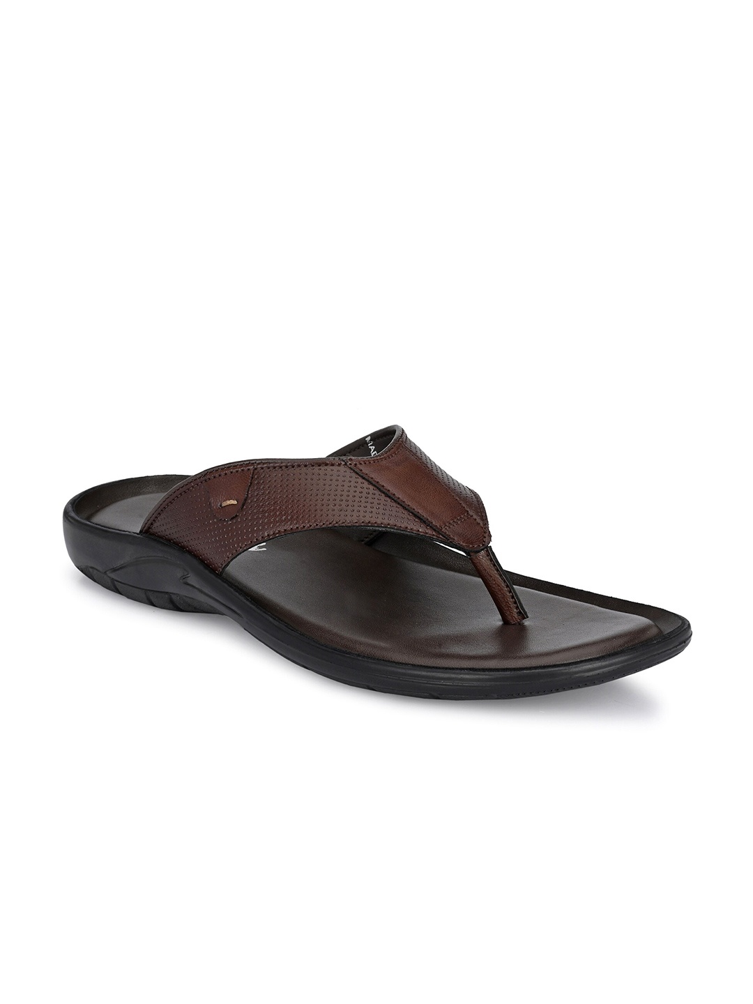 

SHENCES Men Brown Synthetic Leather Comfort Sandals