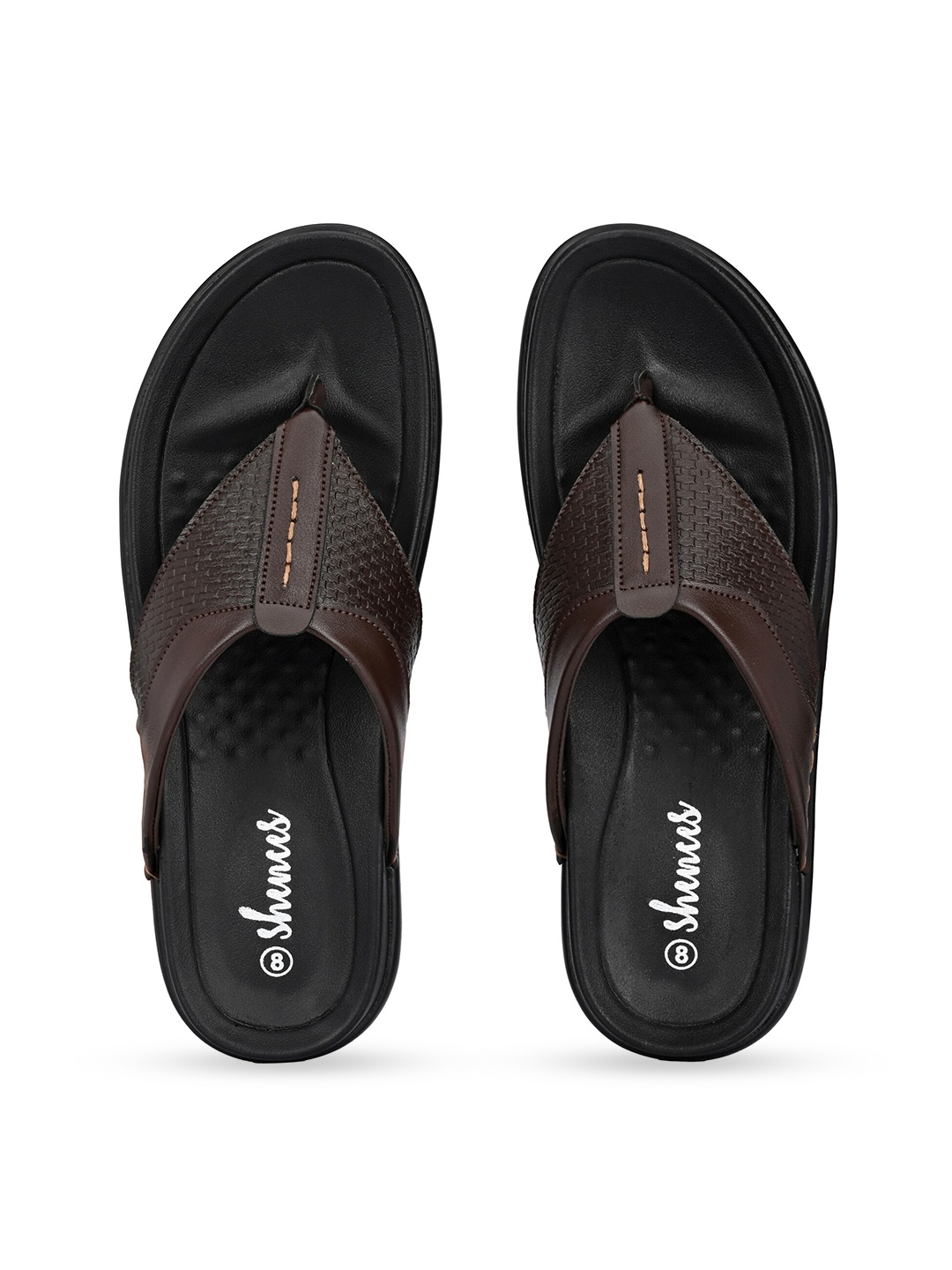 

SHENCES Men Brown Comfort Sandals