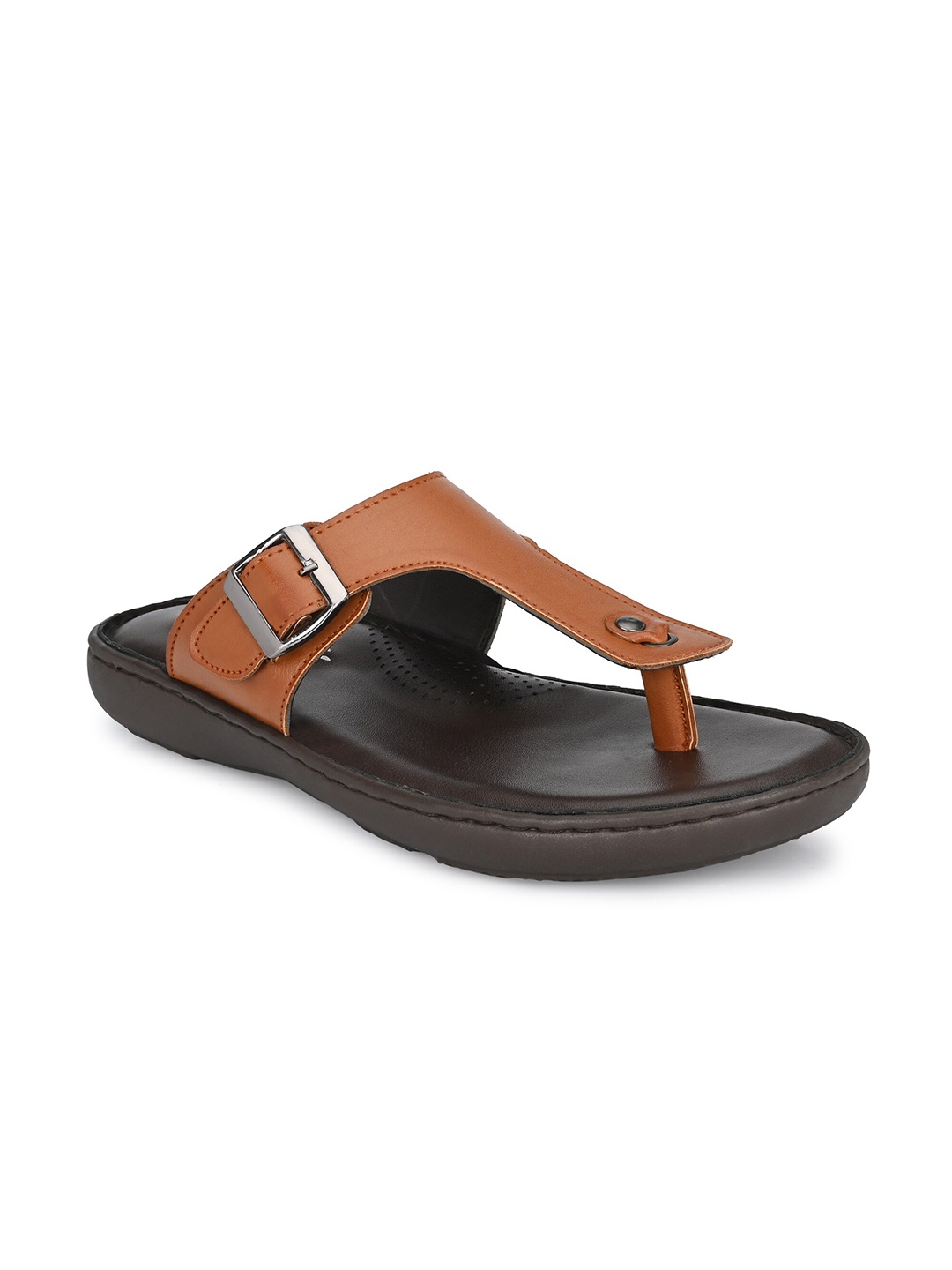 

SHENCES Men Tan Brown Comfort Sandals