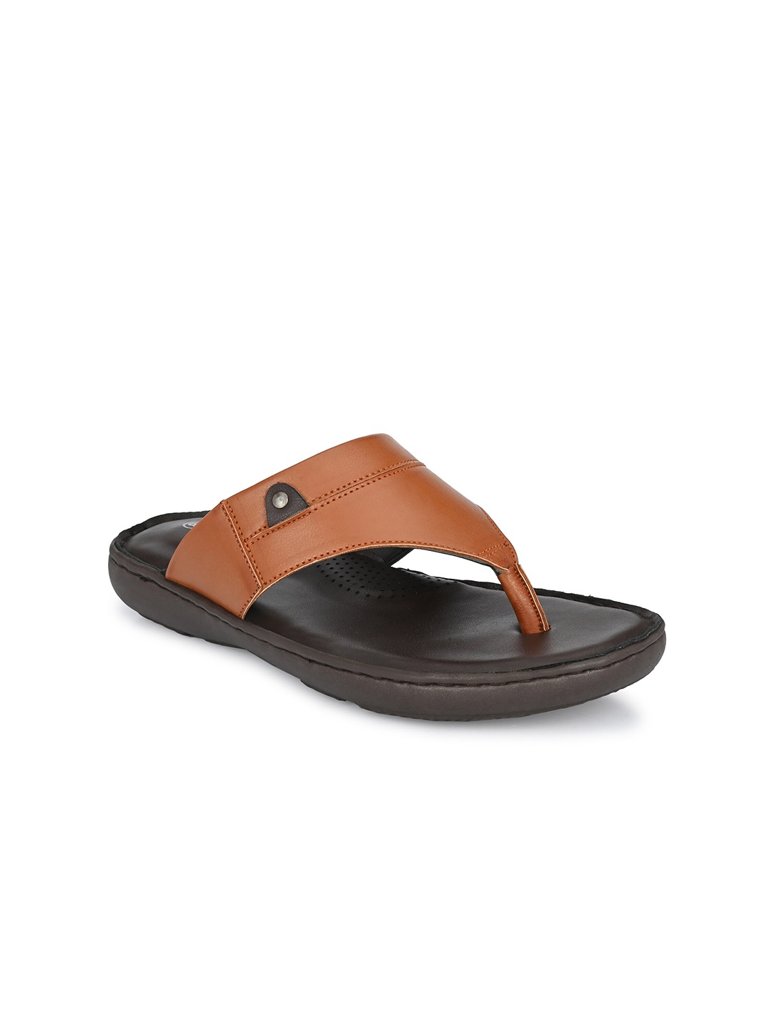 

SHENCES Men Tan & Mustard Comfort Sandals