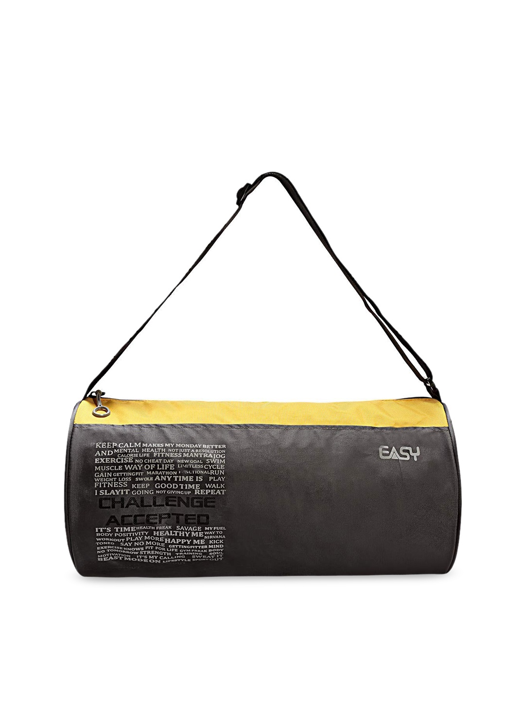 

EASY Grey & Yellow Colourblocked Duffel Bag