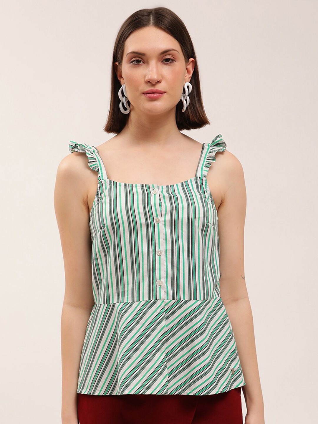 

ELLE Green Striped Top