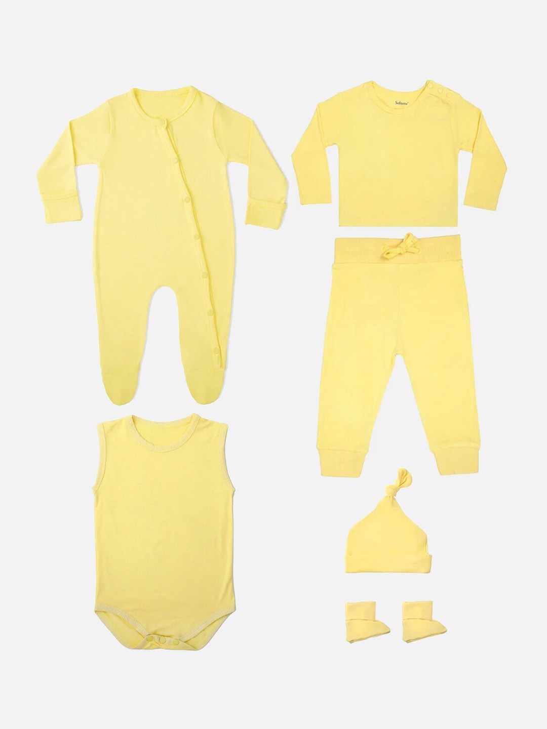 

Softsens Kids Yellow 6 Piece Antibacterial Clothing Set