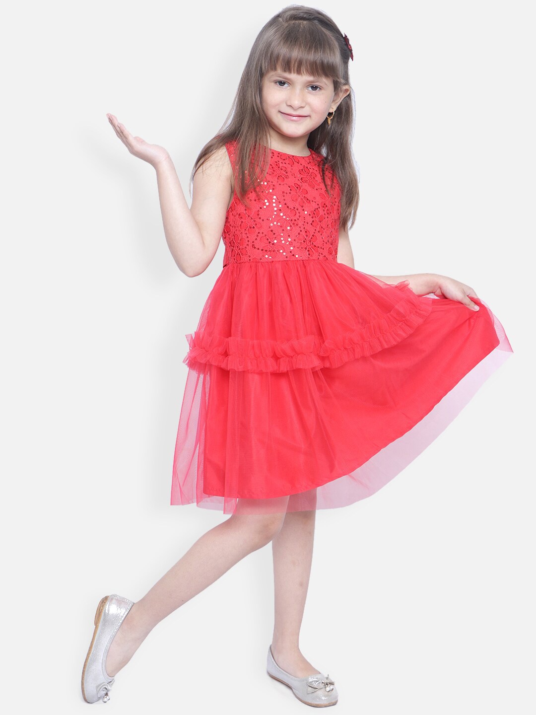 

Nauti Nati Girls Red Net Dress