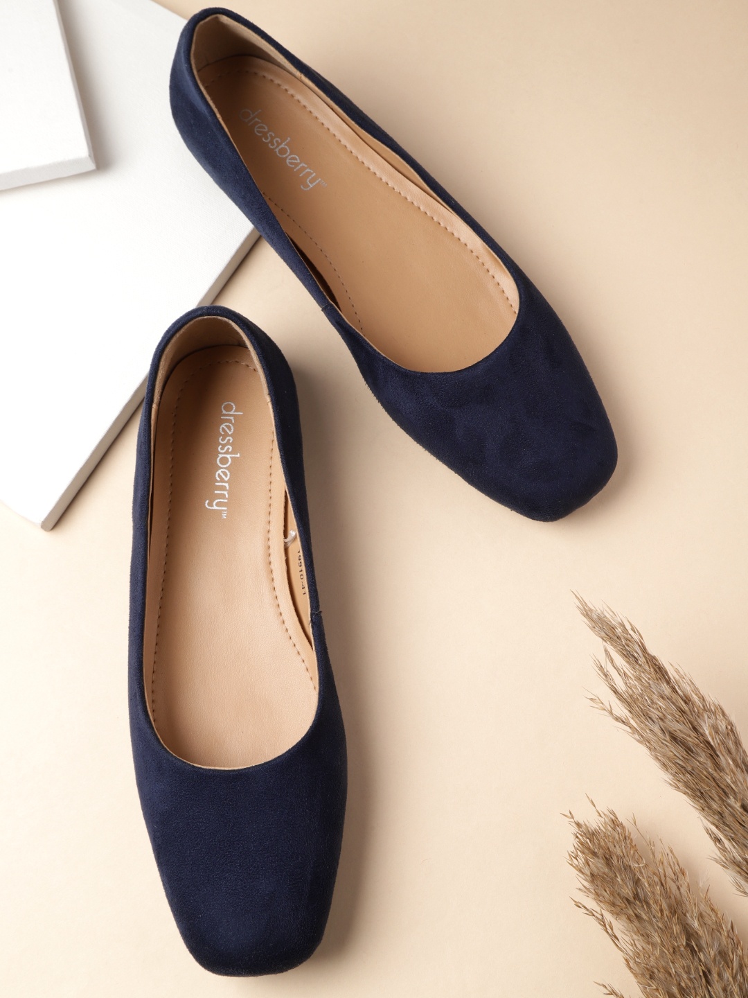 

DressBerry Women Navy Blue Solid Ballerinas